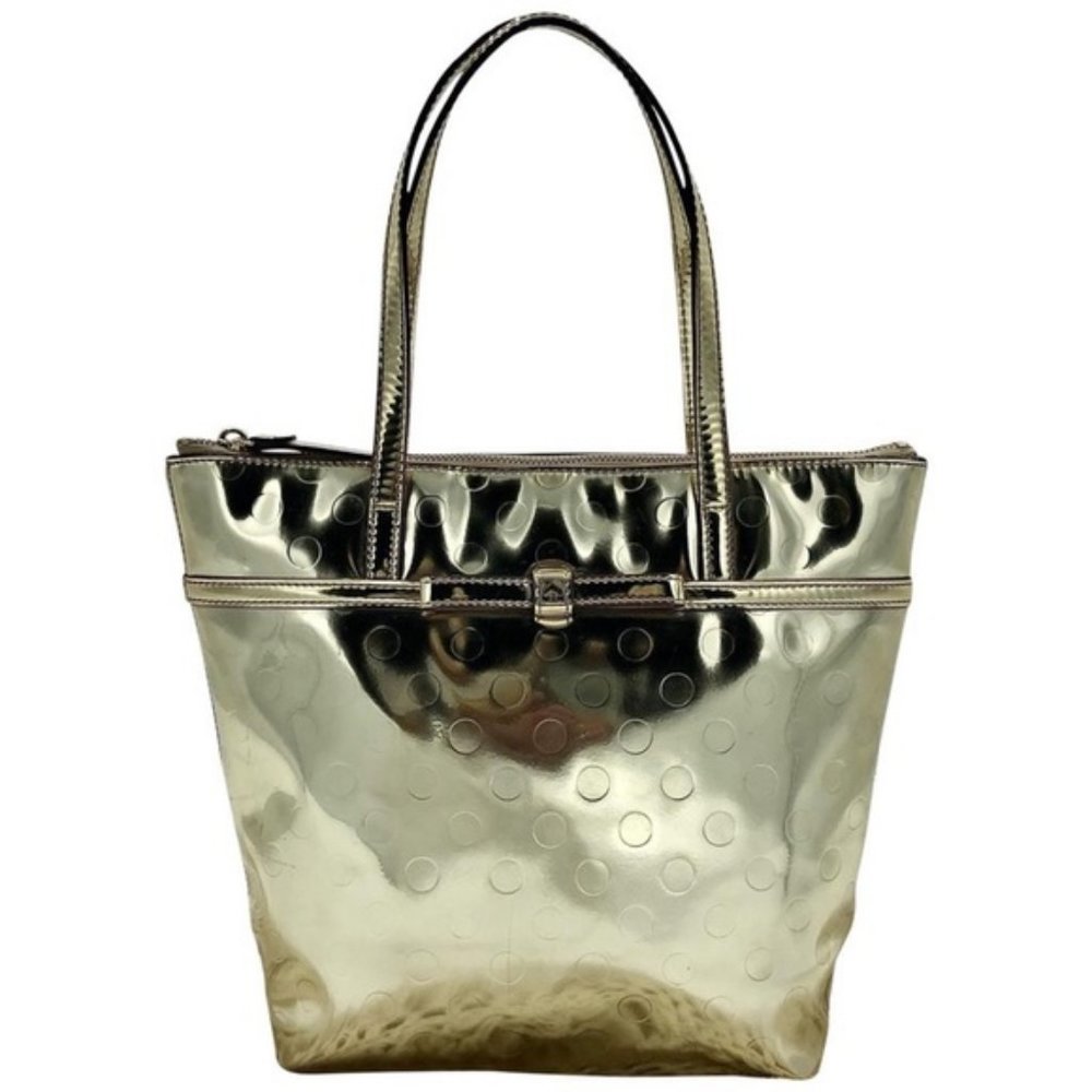 KATE SPADE Gold Patent Leather Large Shoulder Bag